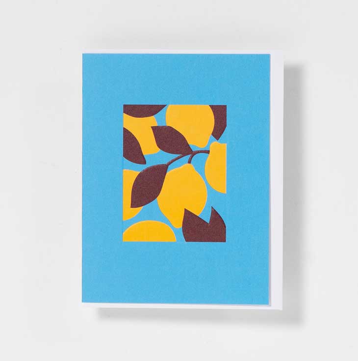 Minikarte " Lemons" Zitronen  von Ryan Chapman, Klappkarte klein