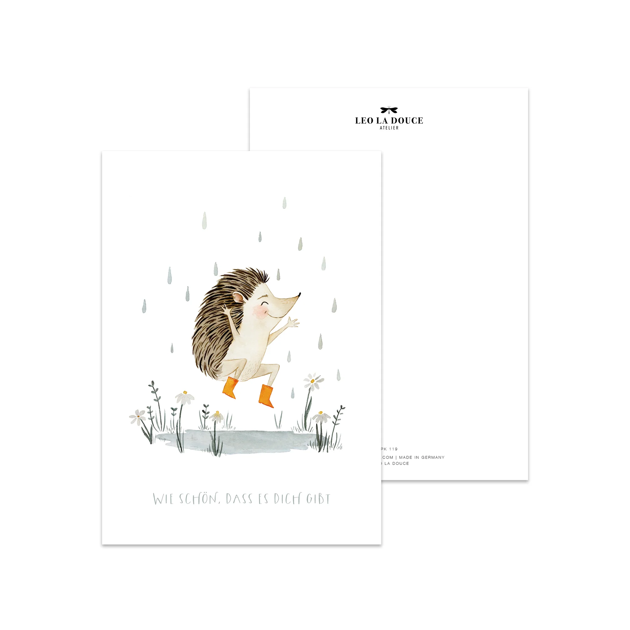 Leo la Douce Postkarte – Happy Igel