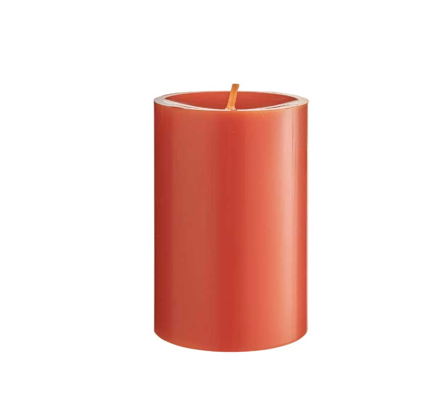 Engels Kerzen, Gegossene Stumpenkerze, D. 8 cm x 12 cm, Farbe: grapefruit
