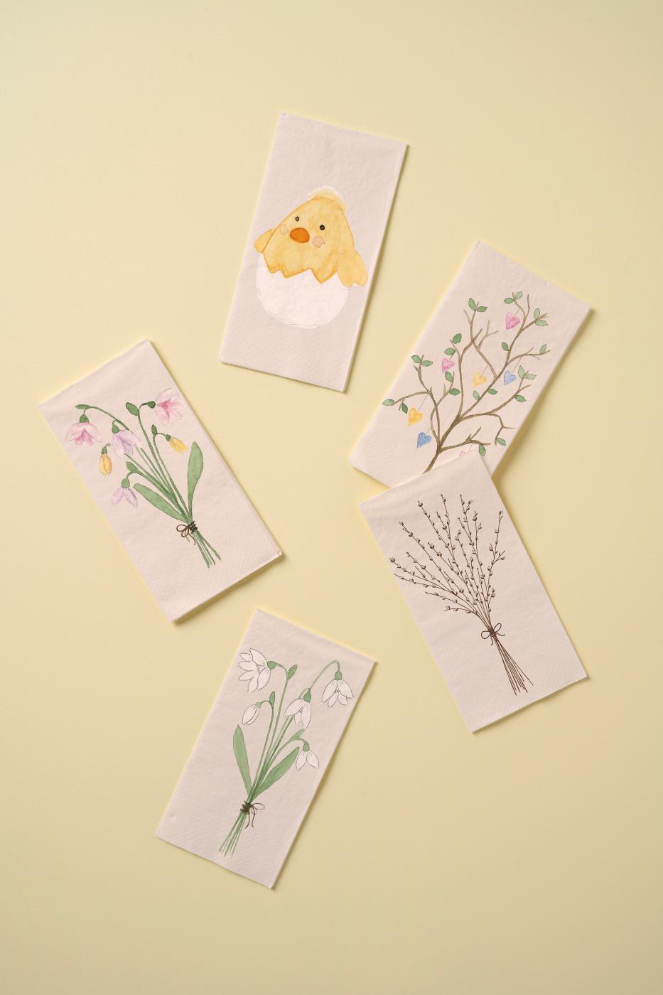 Papierserviette 10x20 cm Osterküken in Eierschale 16 Stck/Pck