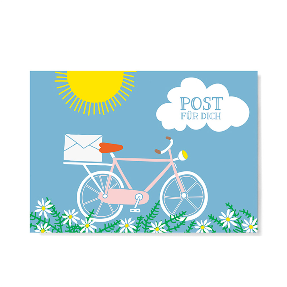 Postkarte Post für dich Fahrrad  von familytree