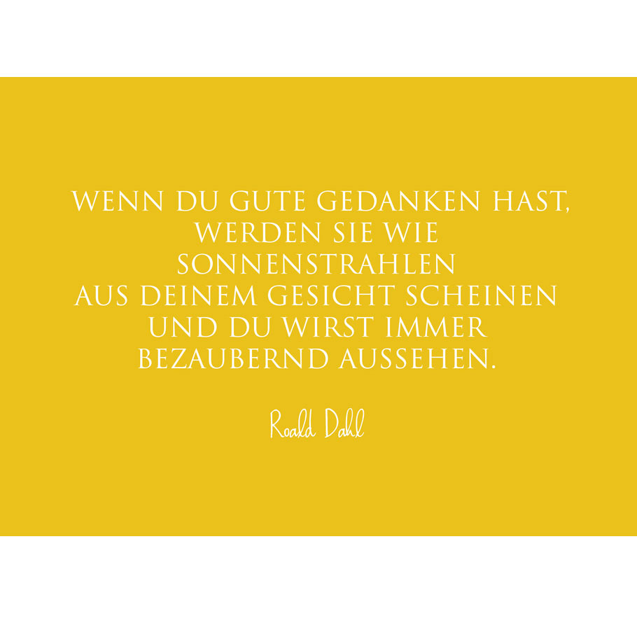 Wunderwort Postkarte "Gute Gedanken" Roald Dahl