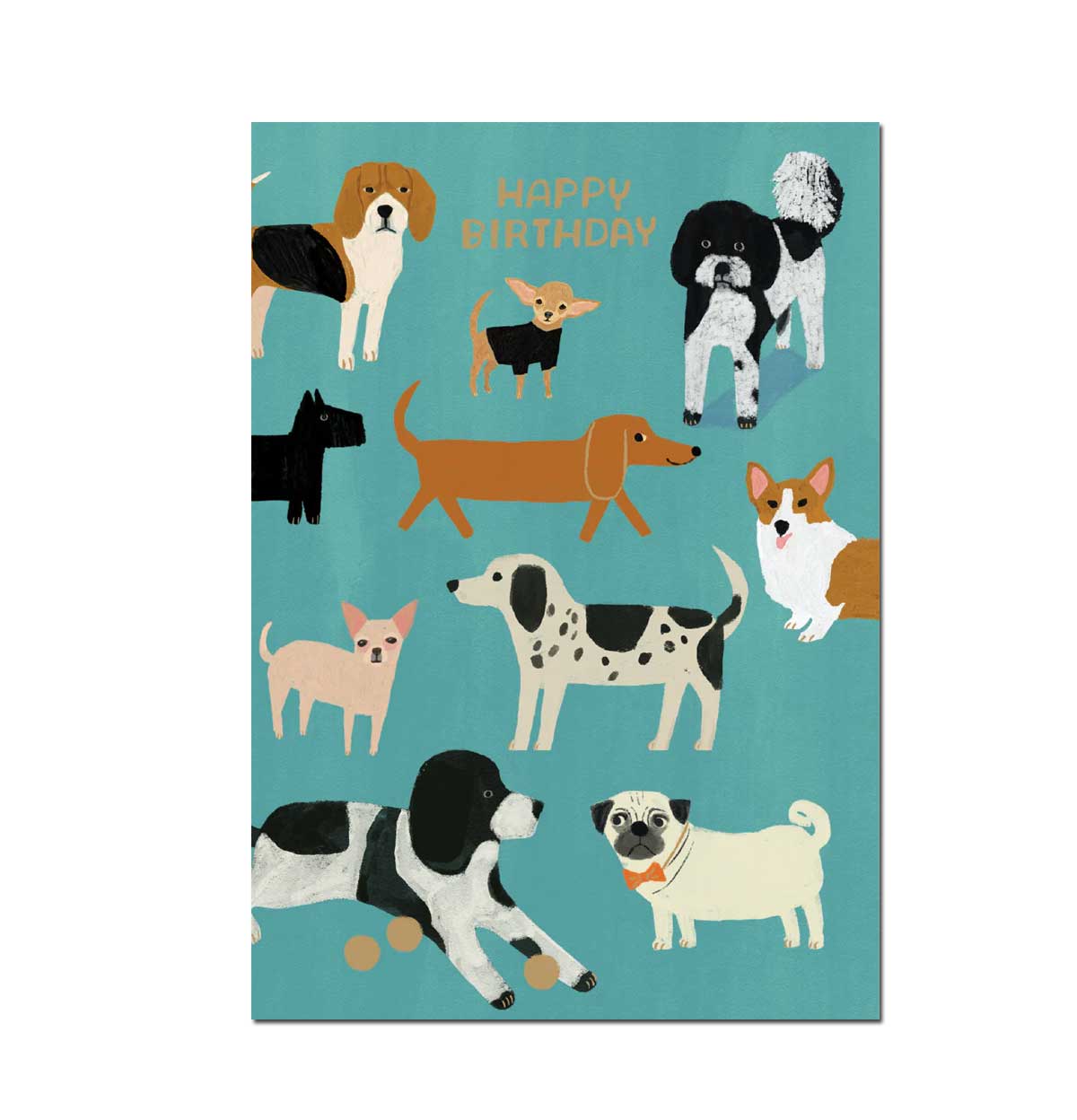 Roger la Borde Doppelkarte "HAPPY BIRTHDAY "  ,Glass Menagerie Petite Card, Geburtstagskarte , Hunde