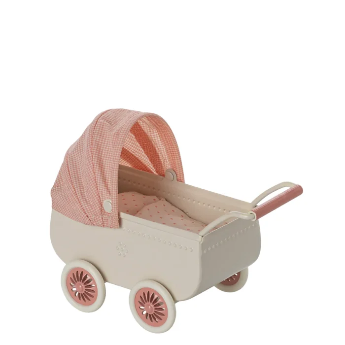 Maileg Kinderwagen, Maus - Koralle