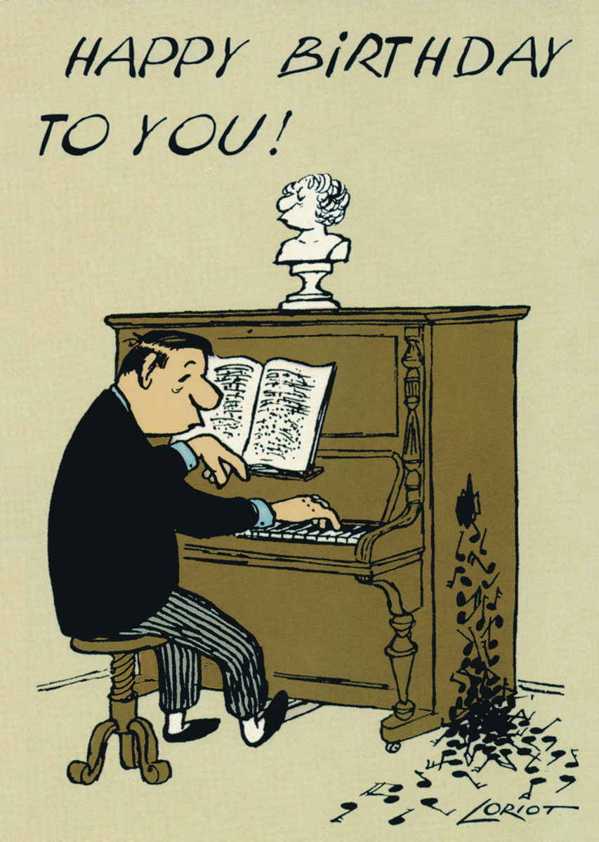 Loriot Postkarte " Happy birthday to you" , Inkognito