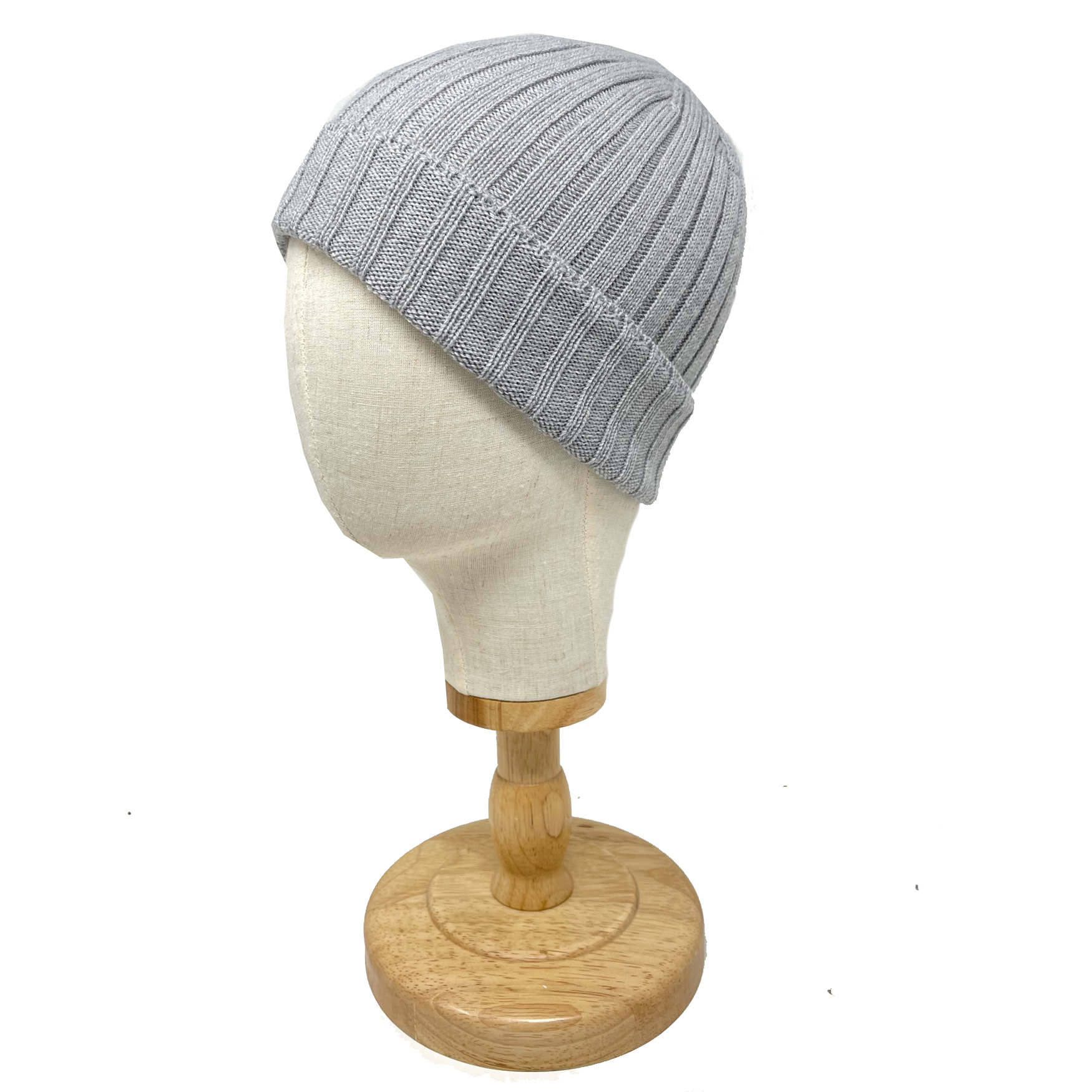 McKernan Mütze "FINE RIB HAT" silver, Wollmütze, 100% Wolle, sehr weich!     