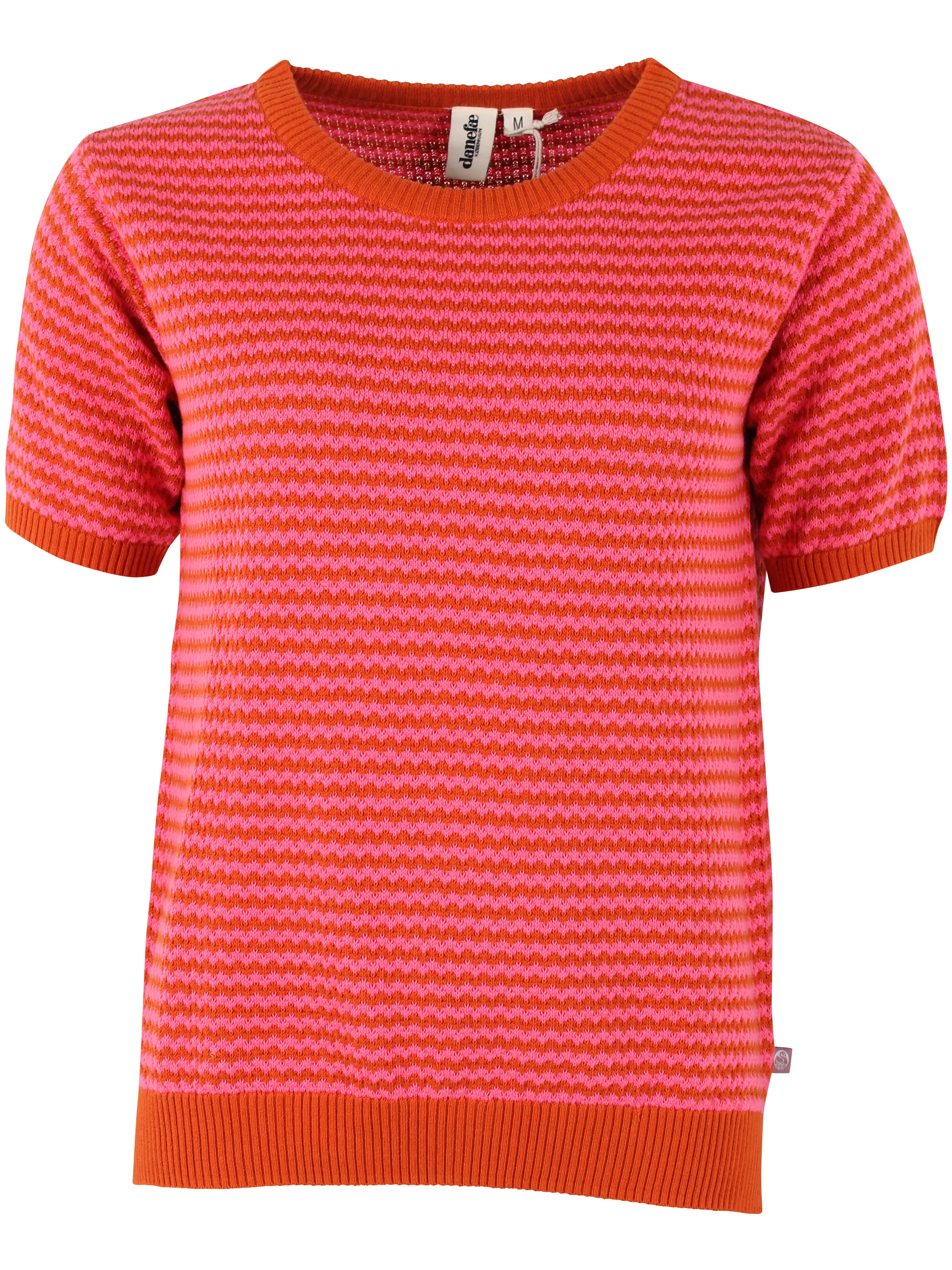 Danefae Danesilver Pearl Knit Sweater Tee Rust/Bright Pink, Strick-T-Shirt