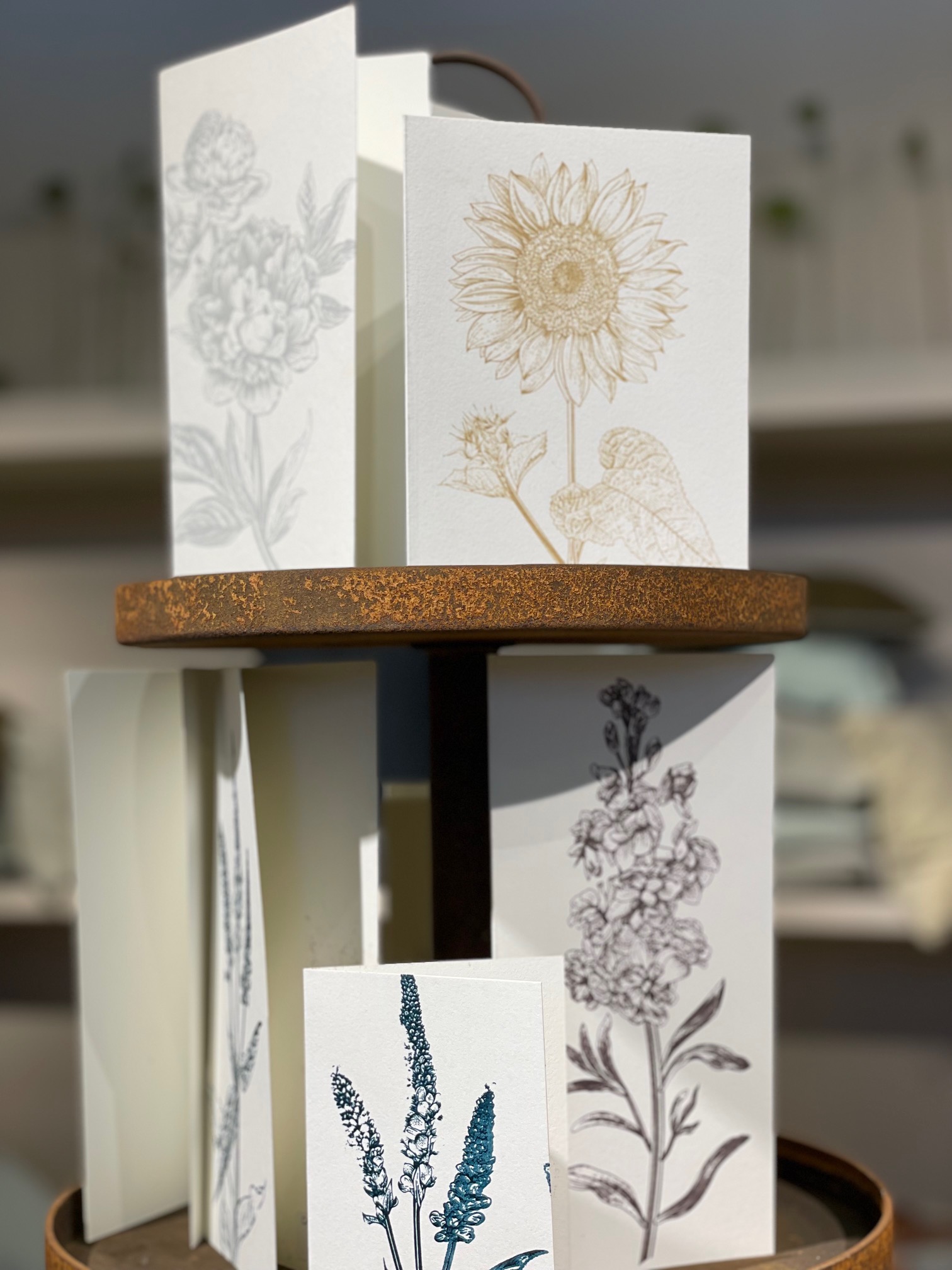 Briefkarte Schneeglöckchen, handgedruckt, DIN lang von Dorothee Lehnen    