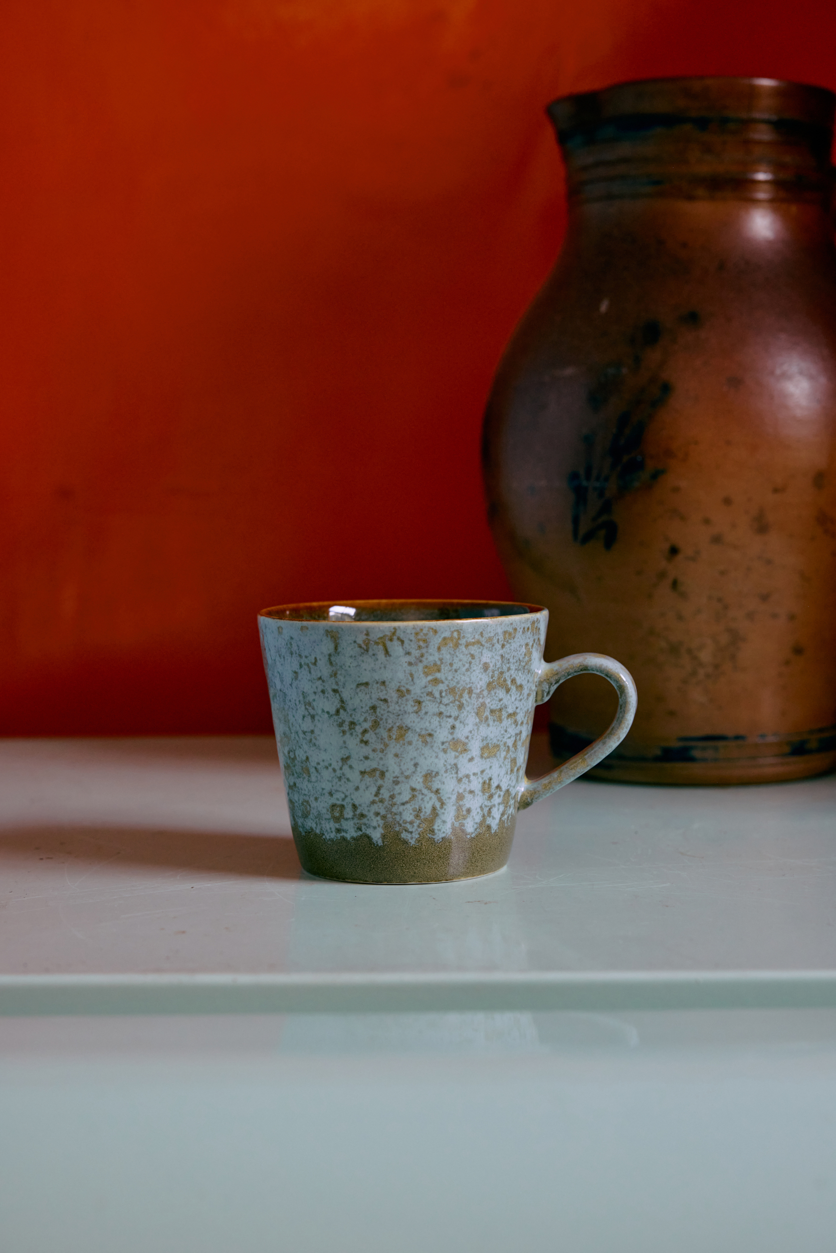HKliving 70's Cappuccino-Becher, VERDIGRIS, Siebziger Jahre Geschirr, Keramik, Tasse