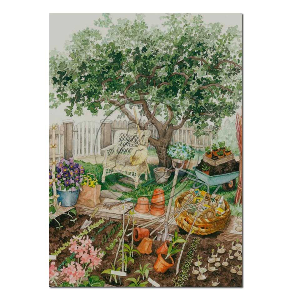 Postkarte Im Garten von Inge Löök 
