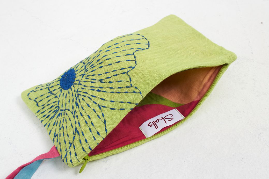 Tasche FRANCES Grün aus 100% Leinen von Shalls Barcelona