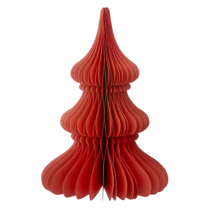 Bungalow Honeycomb Tannenbaum Noble, ca. 30cm Ruby von Bungalow, Papier, Honeycomb Tree Noble H30cm Ruby
