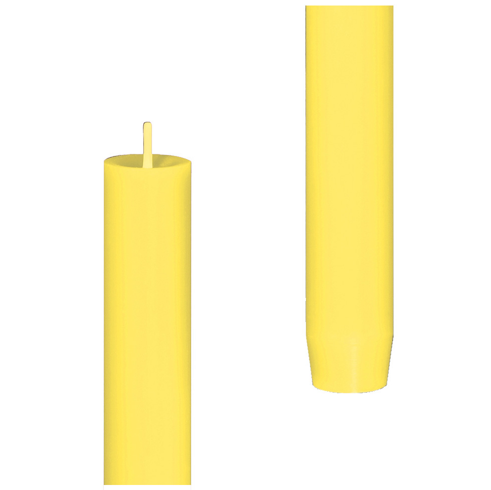 Engels Kerzen  Stabkerze gegossen, Größe D. 2,2 x H 24 cm Gelb/Kiwi 