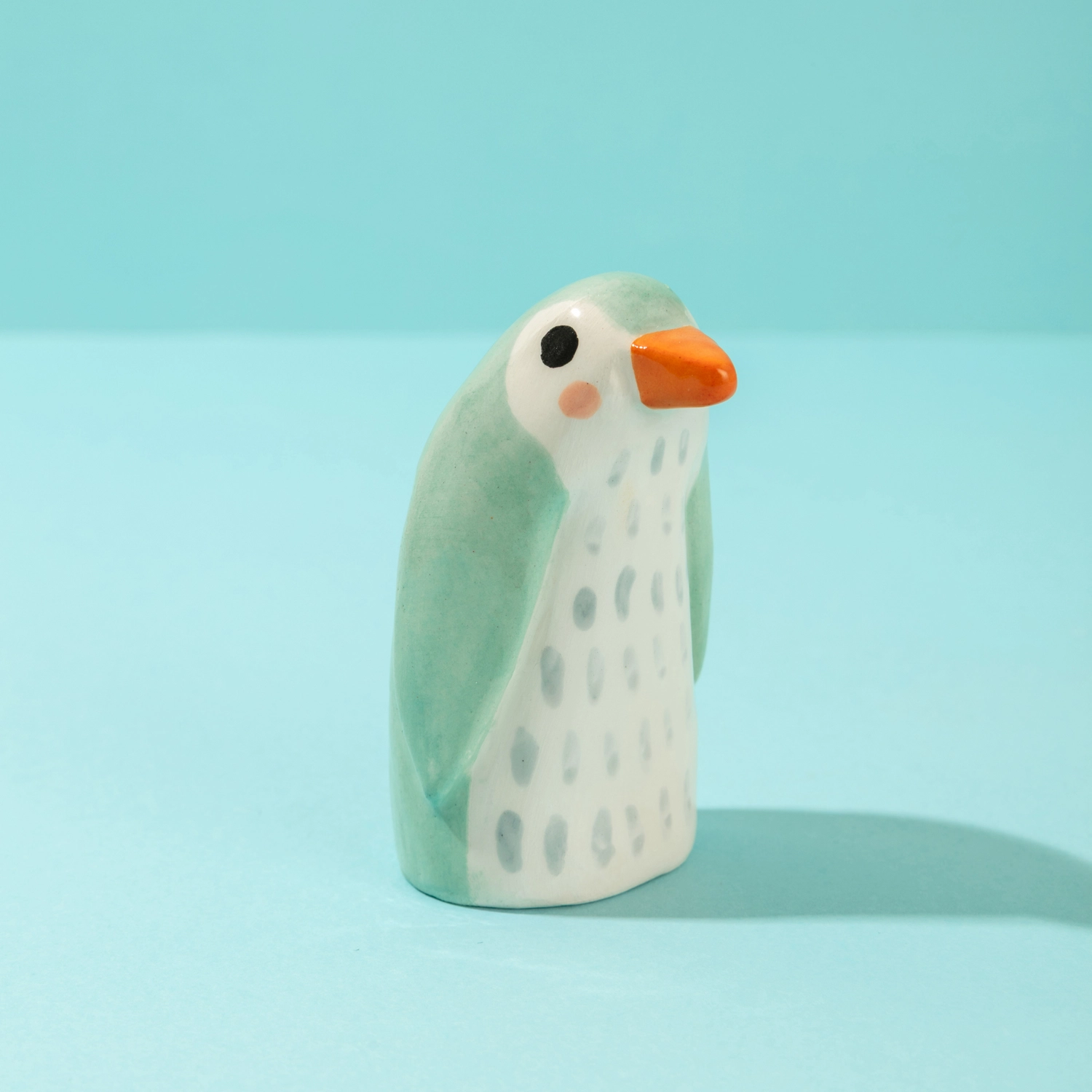 Ana Seixas Mama-Pinguin Minze aus Portugal, Keramik ca. 585 cm, Handgefertigt    
