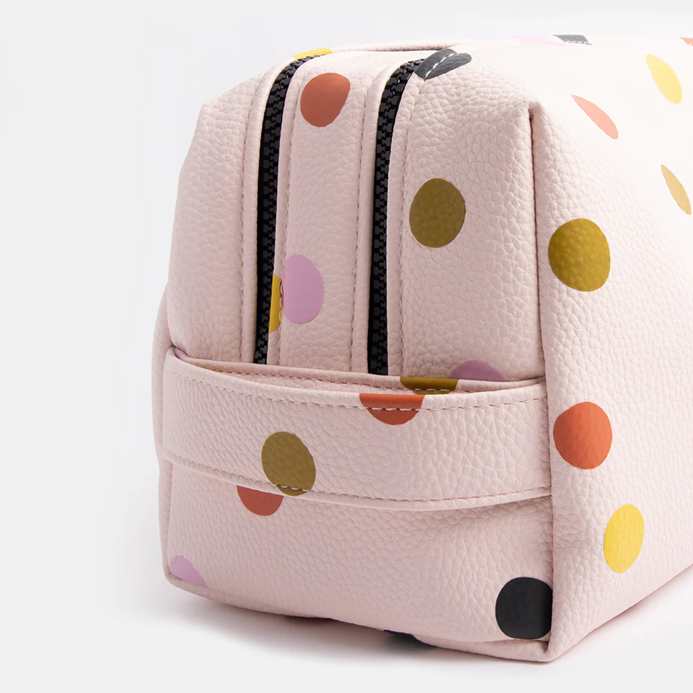 Caroline Gardner Pink Dotty Large Travel Wash Bag Kulturbeutel 