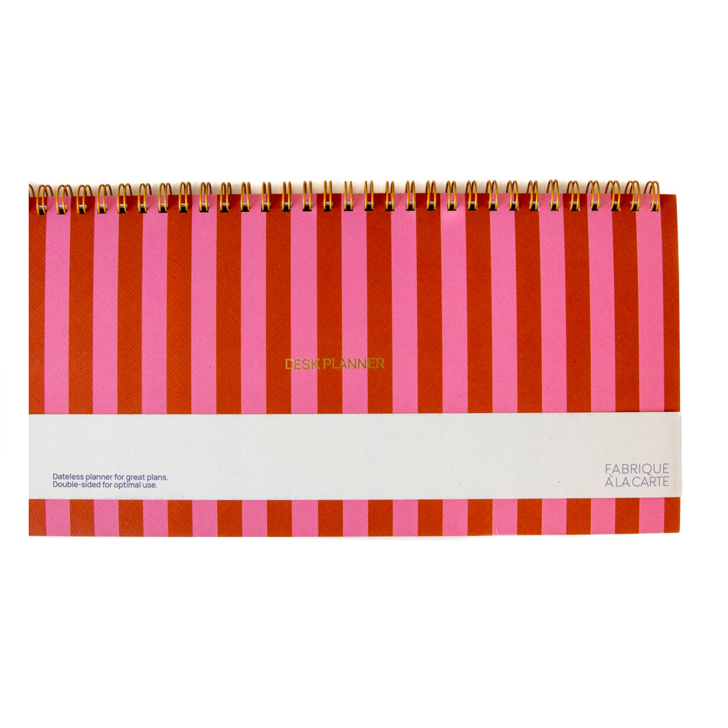 A-Journal DESK PLANNER Schreibtischplaner • Stripes Pink Red, ca. 29 × 15 × 1,5 cm