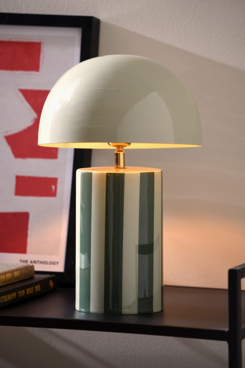 Tischlampe Rayado, Streifen Grün , Höhe ca. 34 cm, D. ca. 25 cm 