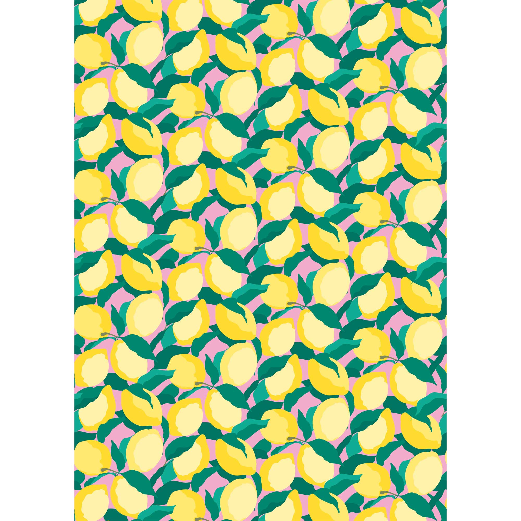 The Art File Geschenkpapier  Lemons On Pink, ca.  50 x 70 cm, Zitronen