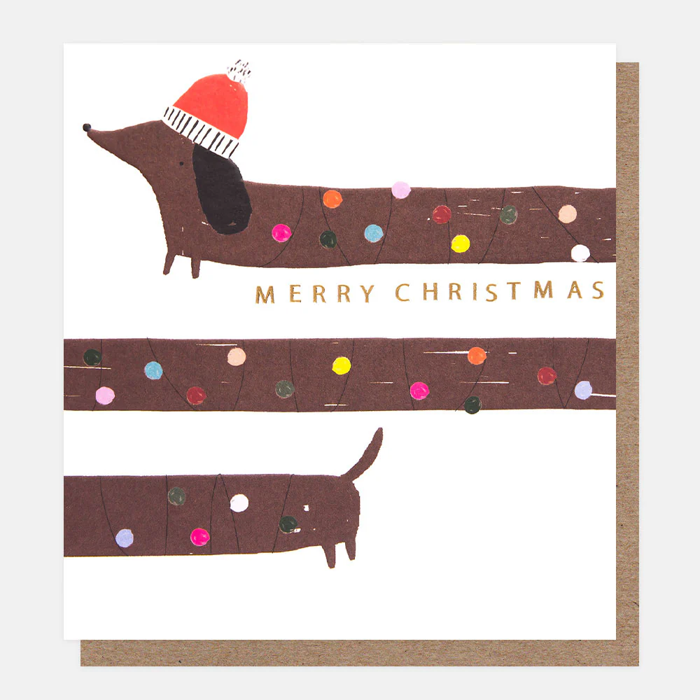 Caroline Gardner Weihnachtskarte "Merry Christmas" Dackel