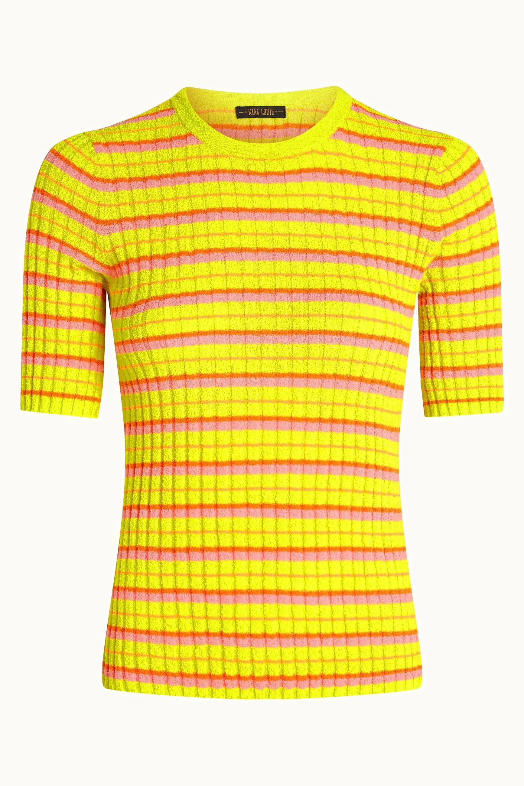 % King Louie Agnes Rib Top Sunny, Farbe: Neon Yellow - Sunny