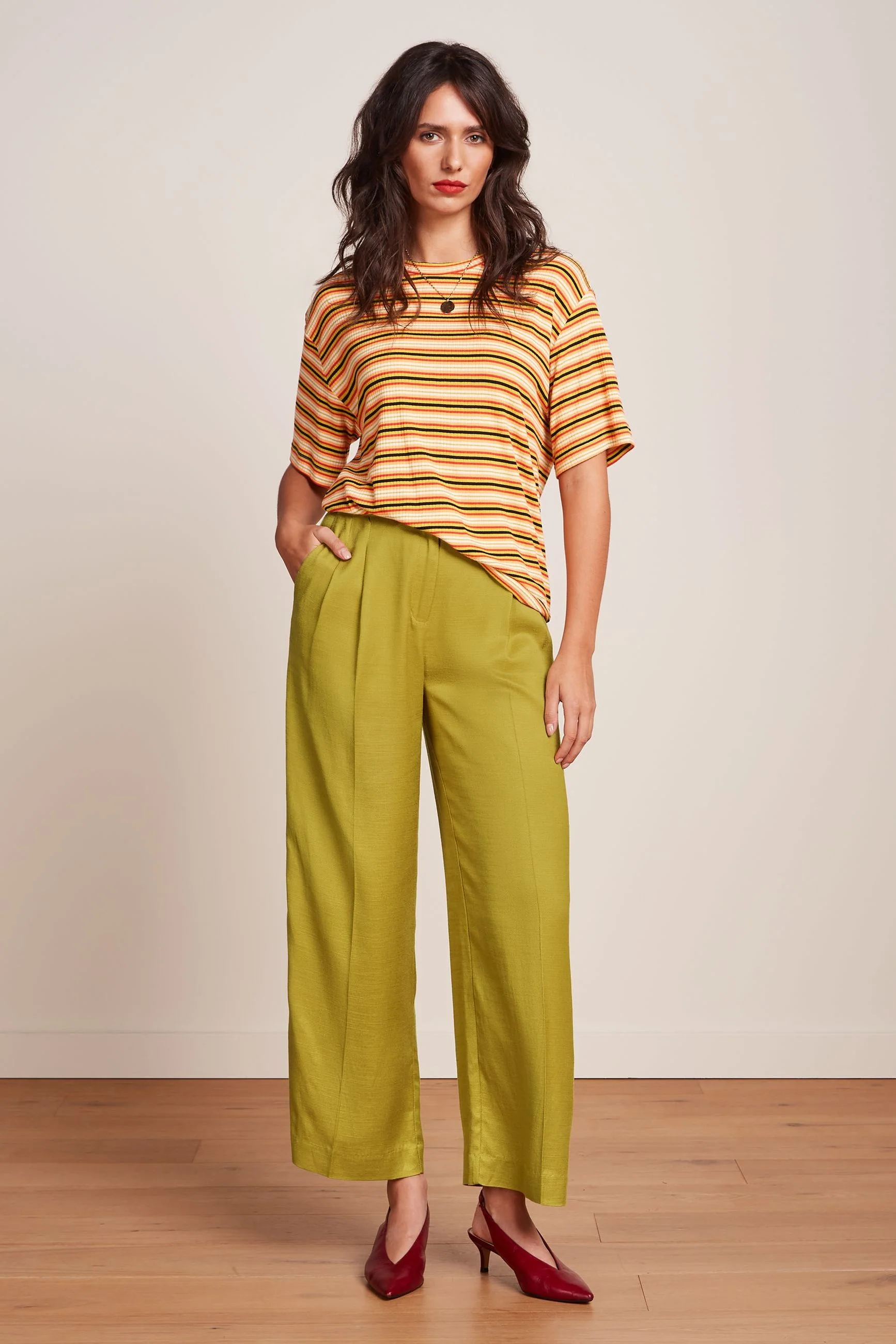 % King Louie Hose Peggy Pants Cameron, Farbe Cress Yellow - Cameron