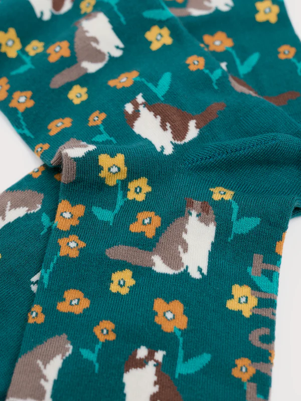 SEASALT CORNWALL Womens Arty Socks- Lazy Days Deep Dive, Katzen