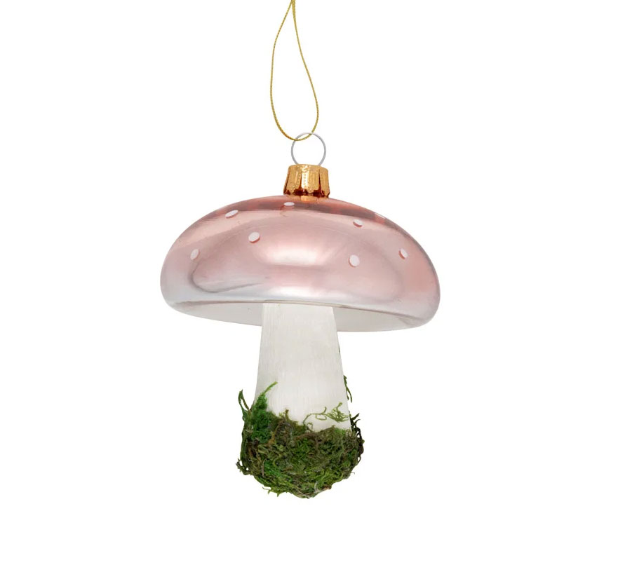 GreenGate Christbaumanhänger „Pilz“ Rosa, Glas, Mushroom glass Spot pale pink, ca. 9 cm