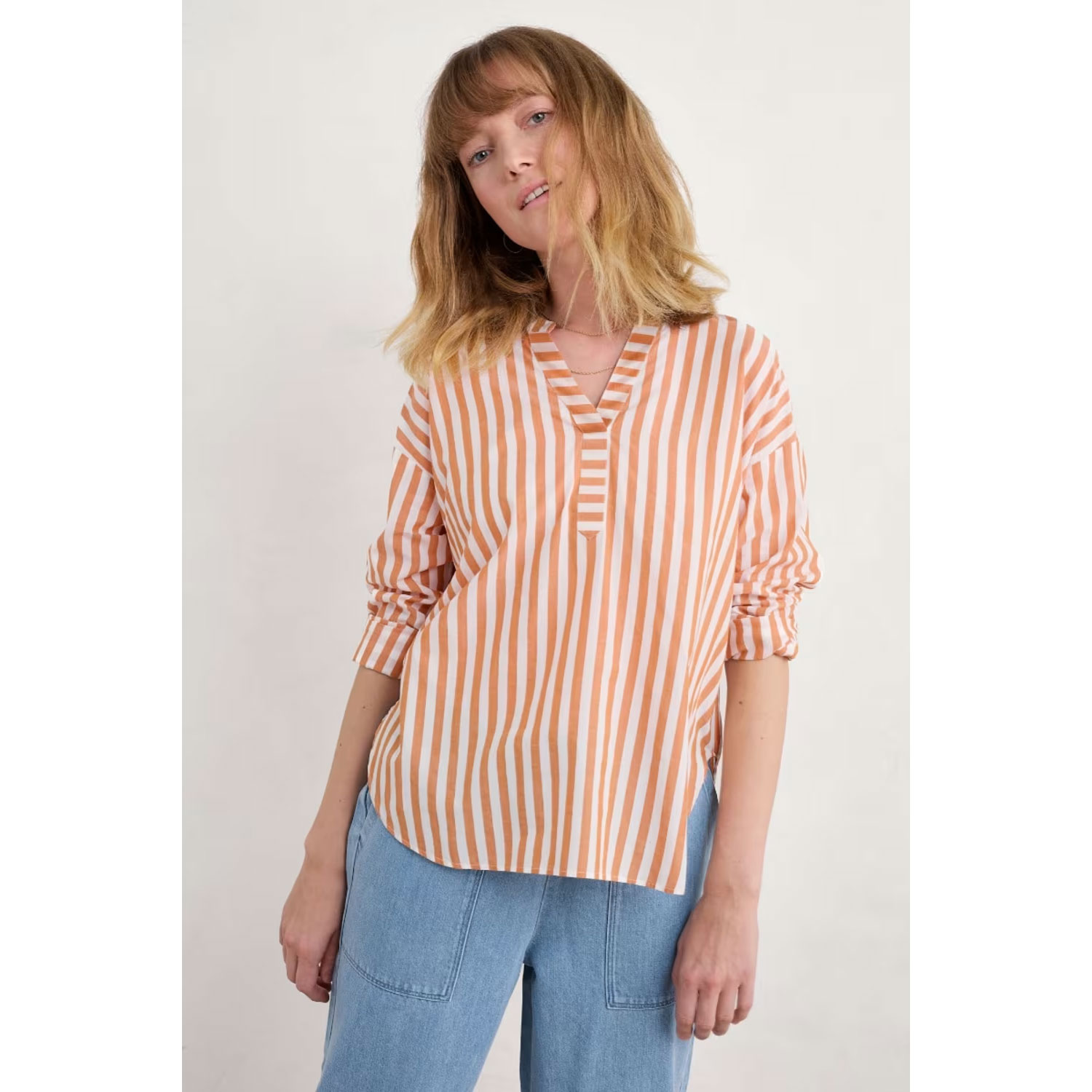 % SEASALT CORNWALL Eyebright Longline Shirt in GOTS-Certified Organic Cotton %