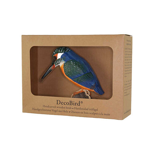 Vogel Eisvogel Lindenholz handgeschnitzt DecoBird