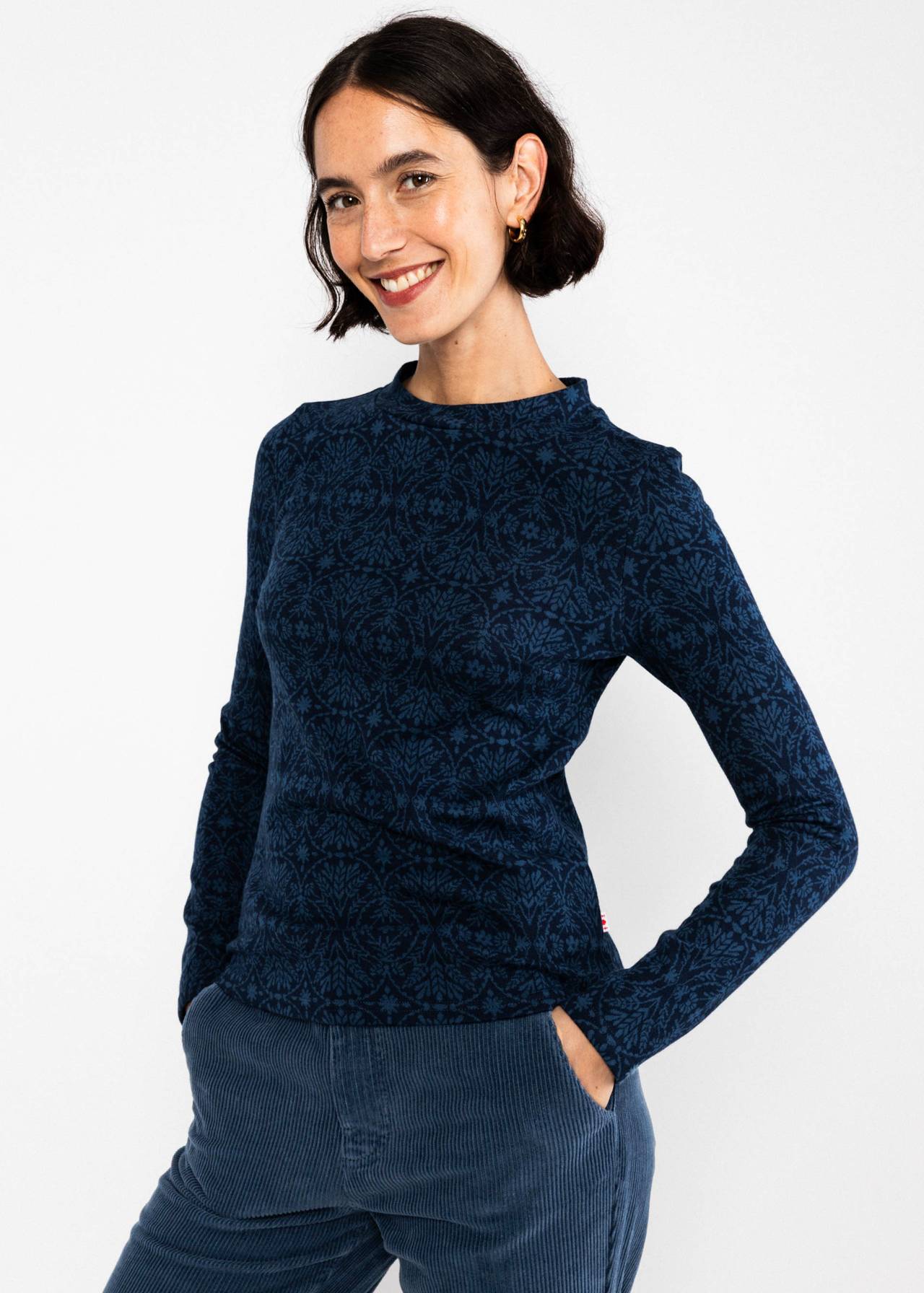 Blutsgeschwister Strickoberteil Safe and Warm Turtle blue harvest thanks