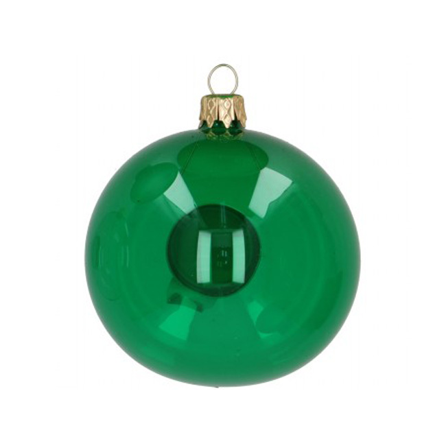 Weihnachtskugel UNI GRÜN transparent klar, D. ca. 8 cm 