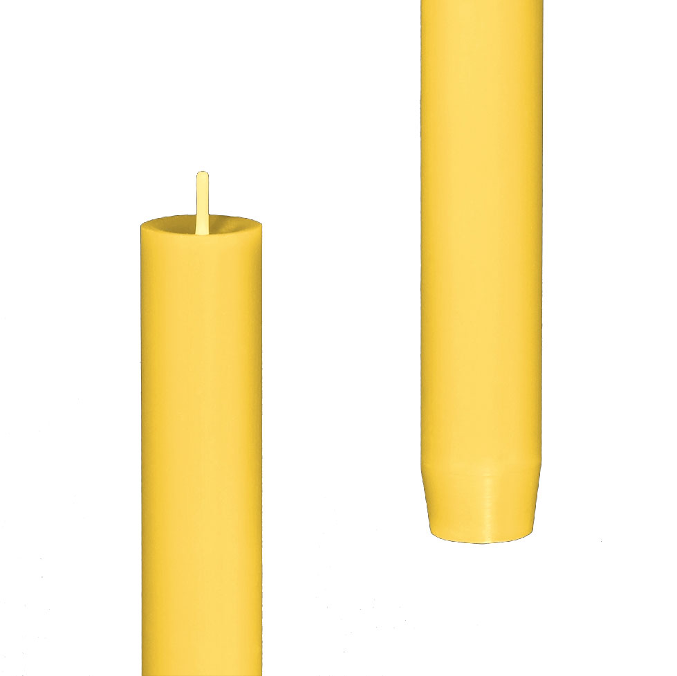 Engels Kerzen  Stabkerze gegossen, Größe D. 2,2 x H 24 cm aprikose/Gelb