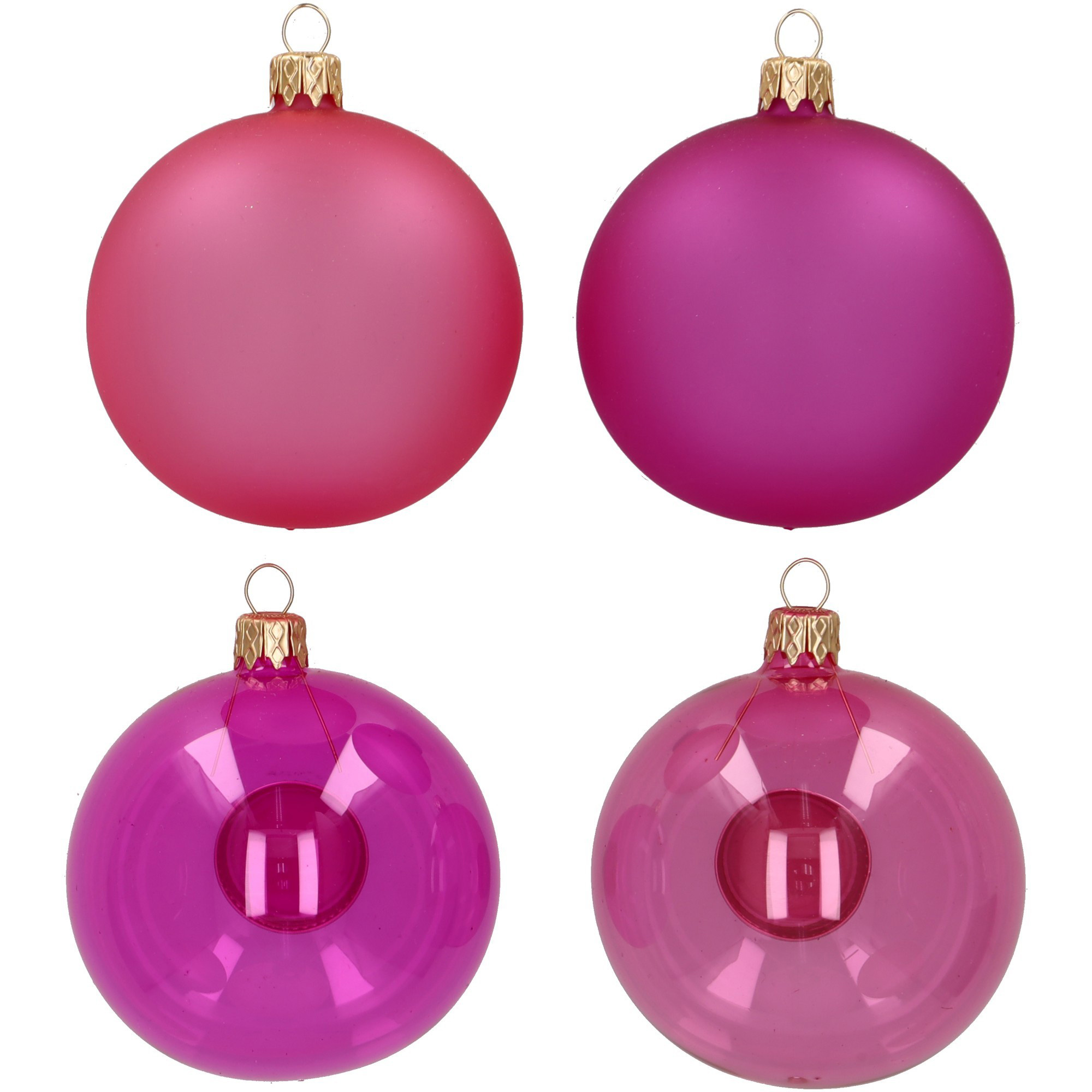 Weihnachtskugel UNI PINK WARM transparent klar, D. ca. 8 cm