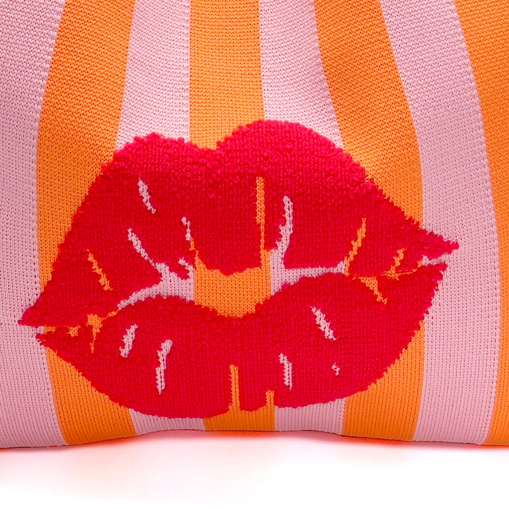 LOT83 Shopper Rebell Loïs 14, KISS, Streifen Orange, ca.  45 x 35 cm