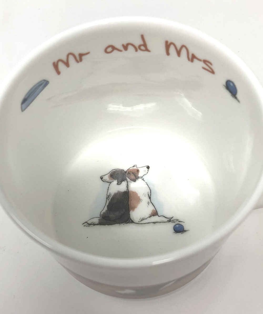 Two Bad Mice Becher groß "Mr and Mrs", 400 ml by Anita Jeram, Hochzeit, Hund