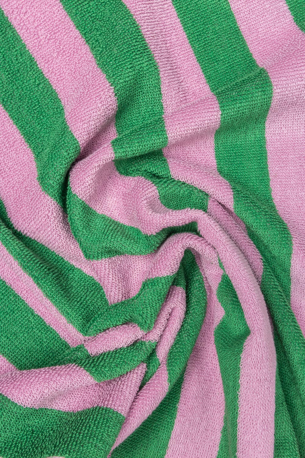 Frottee Geschirrtuch STRIPES Rosa/Grün, GOTS Organic