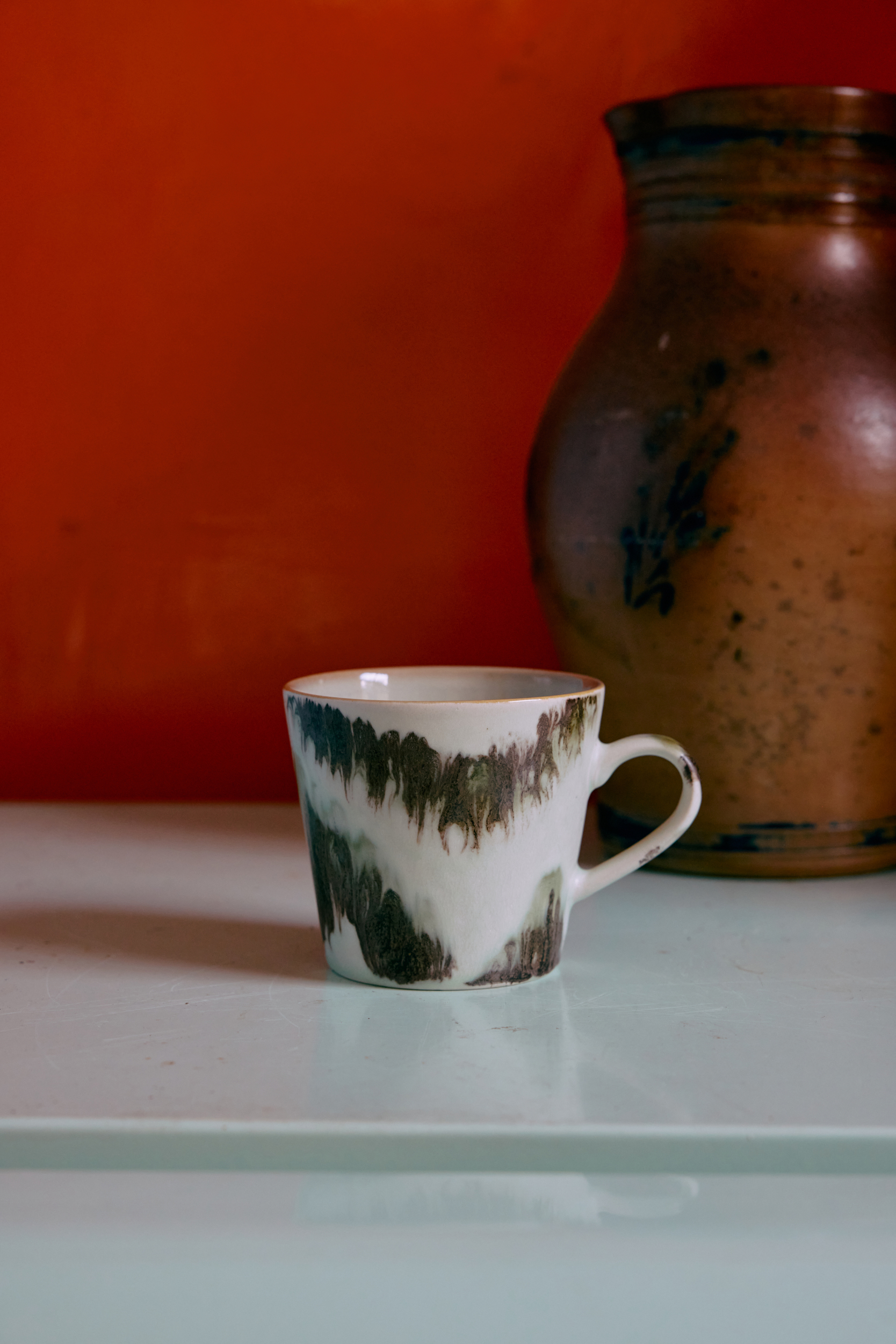 HKliving 70's Cappuccino-Becher, TIDE, Siebziger Jahre Geschirr, Keramik, Tasse