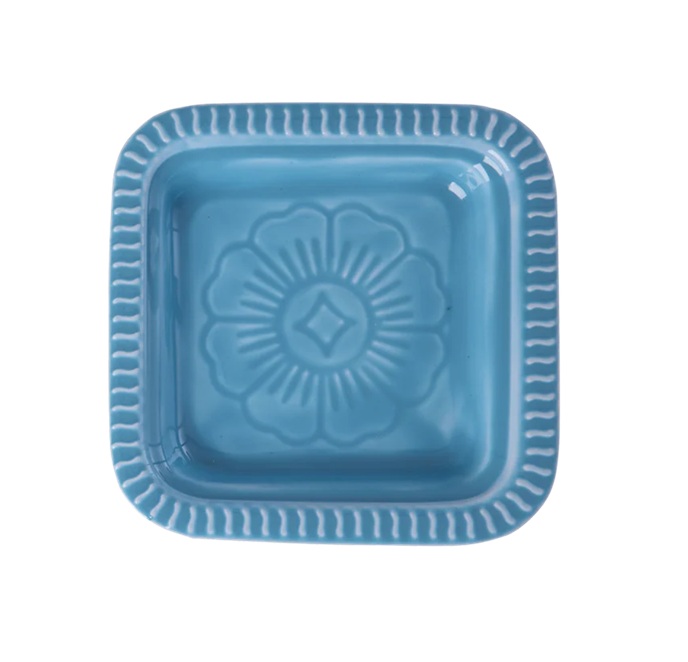 Rice Extra klein Quadratisch Metall Tablett - Blau, ca. 12,5 x 12,5 cm 