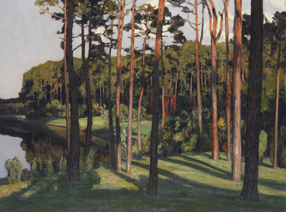 Postkarte Walter Leistikow" Märkische Landschaft, um 1900 "  Kunst 
