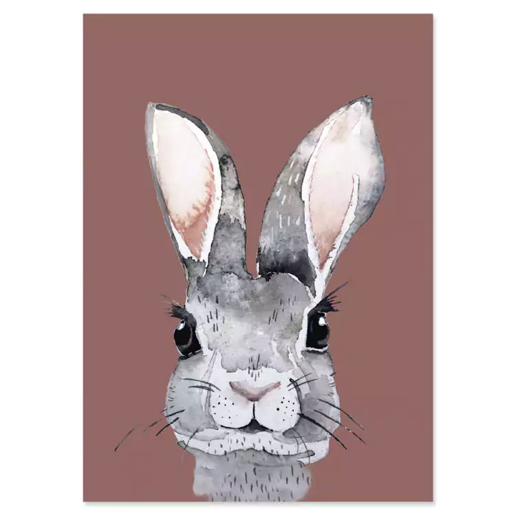 Postkarte Hasendame/Brauner Hase von NUUKK  