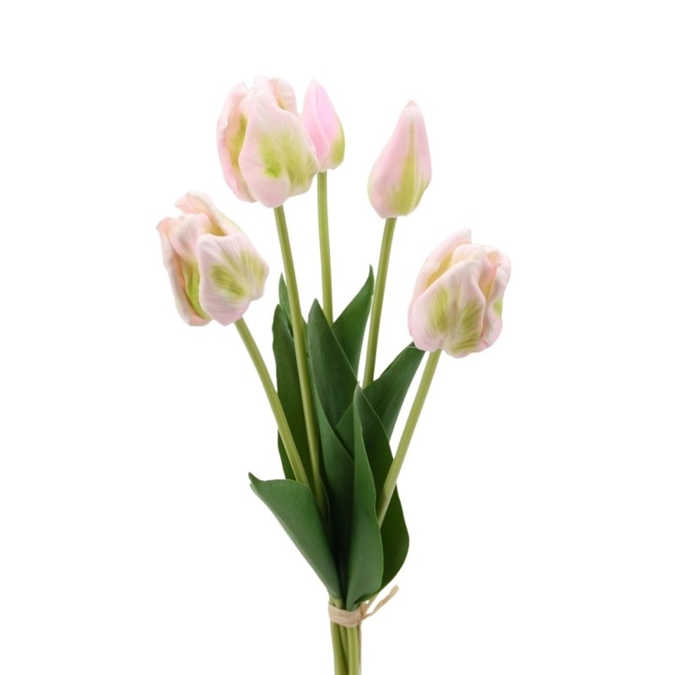 Papageientulpen im 5er Bund, ROSA, ca. 48 cm, Tulpe, Kunstblumen