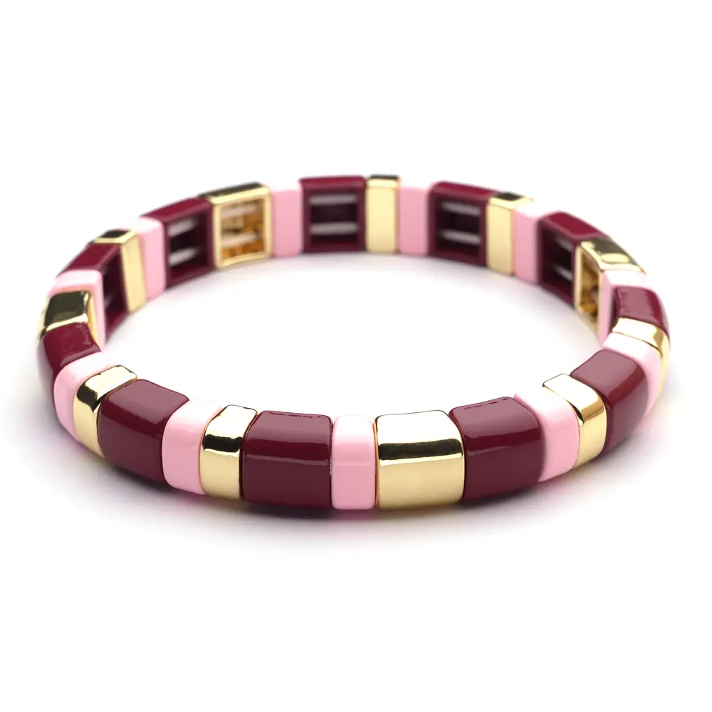 Lot83 LizzyMae Armband Emaille - Gold - lila/rosa, Modeschmuck