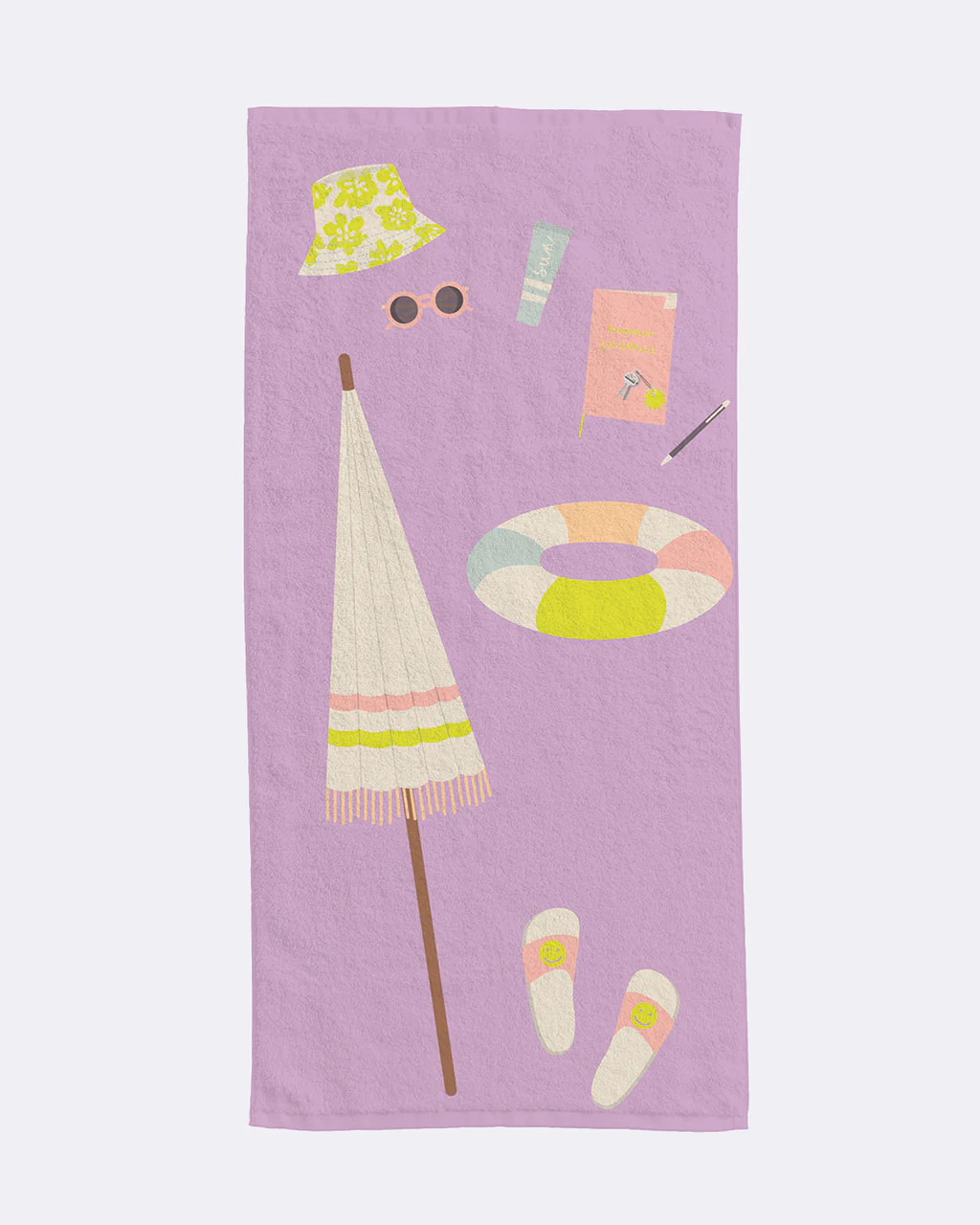 Cotton Beach Towel " beach day", Badetuch, Handtuch, ca. 90 x 180 cm 