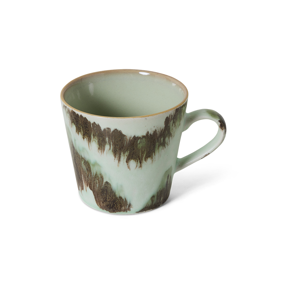 HKliving 70's Cappuccino-Becher, TIDE, Siebziger Jahre Geschirr, Keramik, Tasse