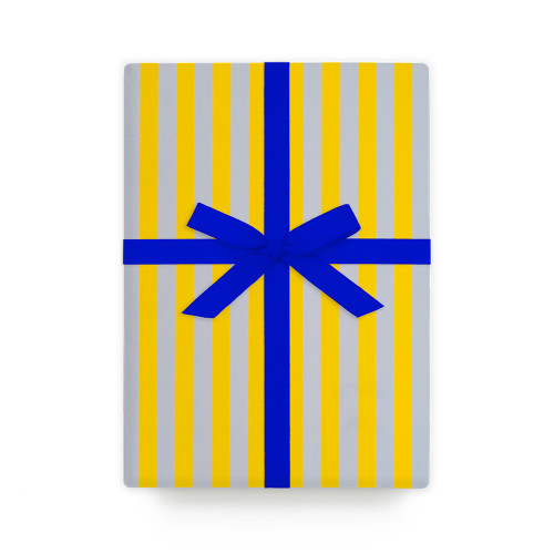 Geschenkpapier Streifen Parasol gelb-hellblau, ca.  50 x 70 cm   