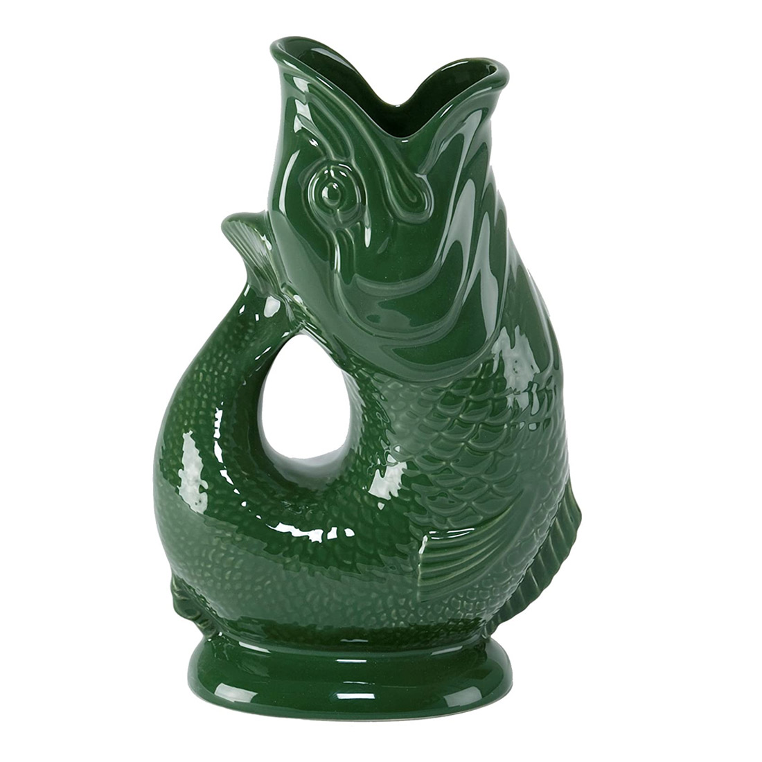 Gluckigluck  Fisch Karaffe/ Vase XL green/ grün ca. 1,1 L, Höhe ca. 27 cm