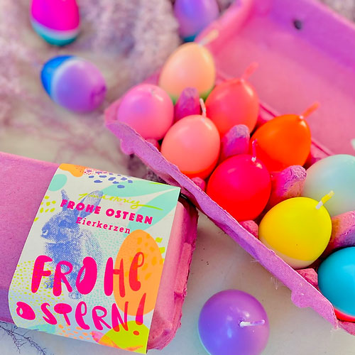 Eierkerze pro Stück, Dip Dye Egg von Pink Stories