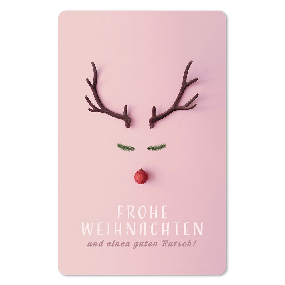 Lunacard Postkarte Weihnachten Rentier