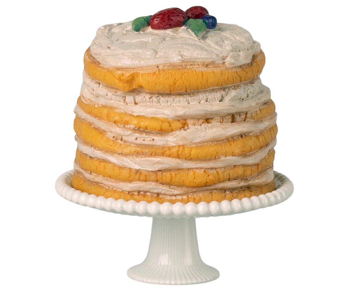 Maileg Partykuchen und Kuchenplatte, Maus – Off Weiß
