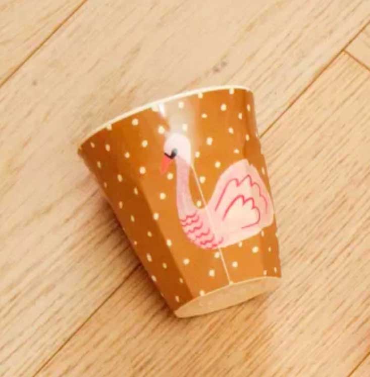 Rice Melamin Becher klein - Fairytale Print - Schwan, 160 ml pro Stück